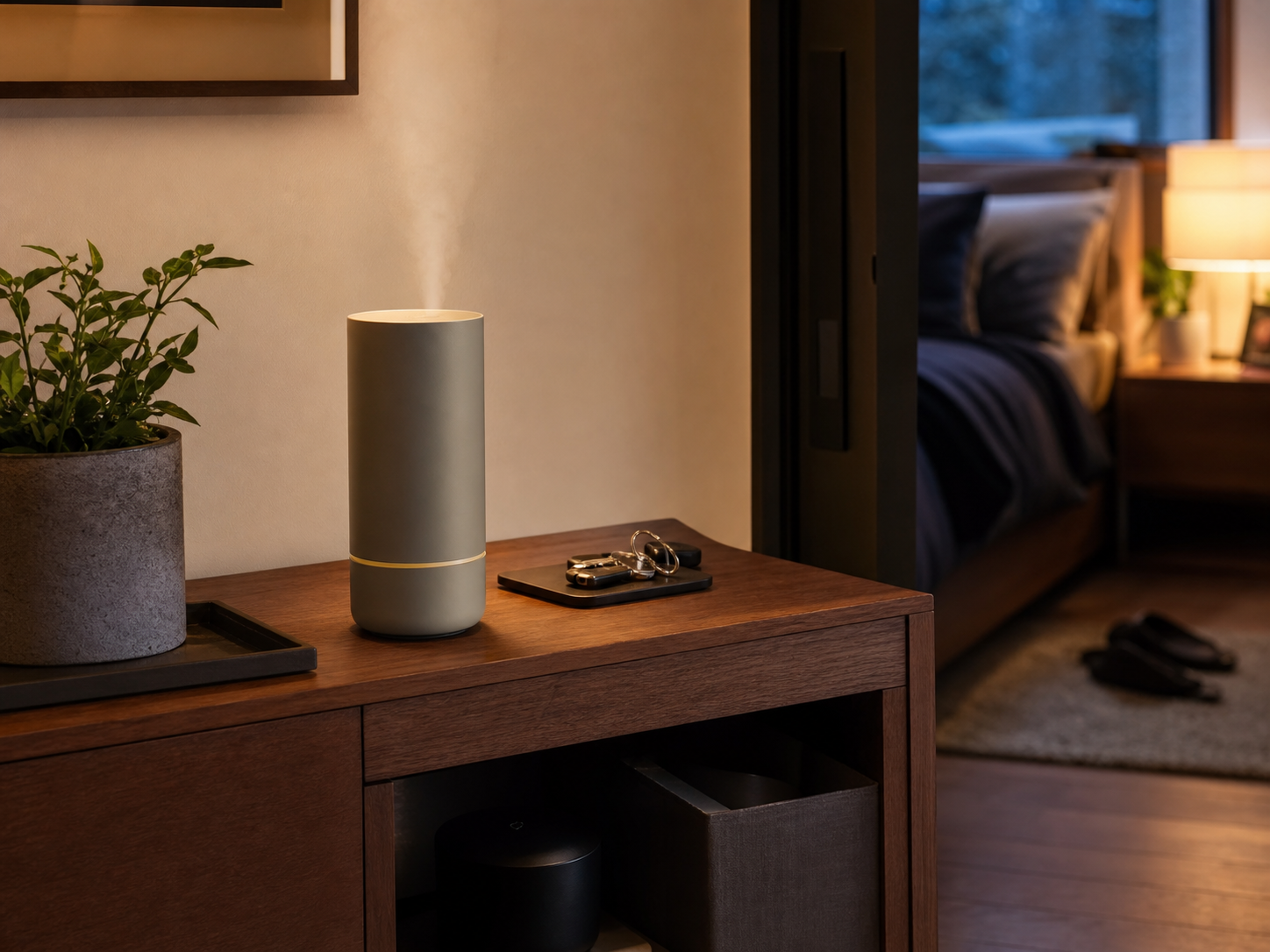 アロマディフューザーの購入後の情景を想起する生成AIイメージ