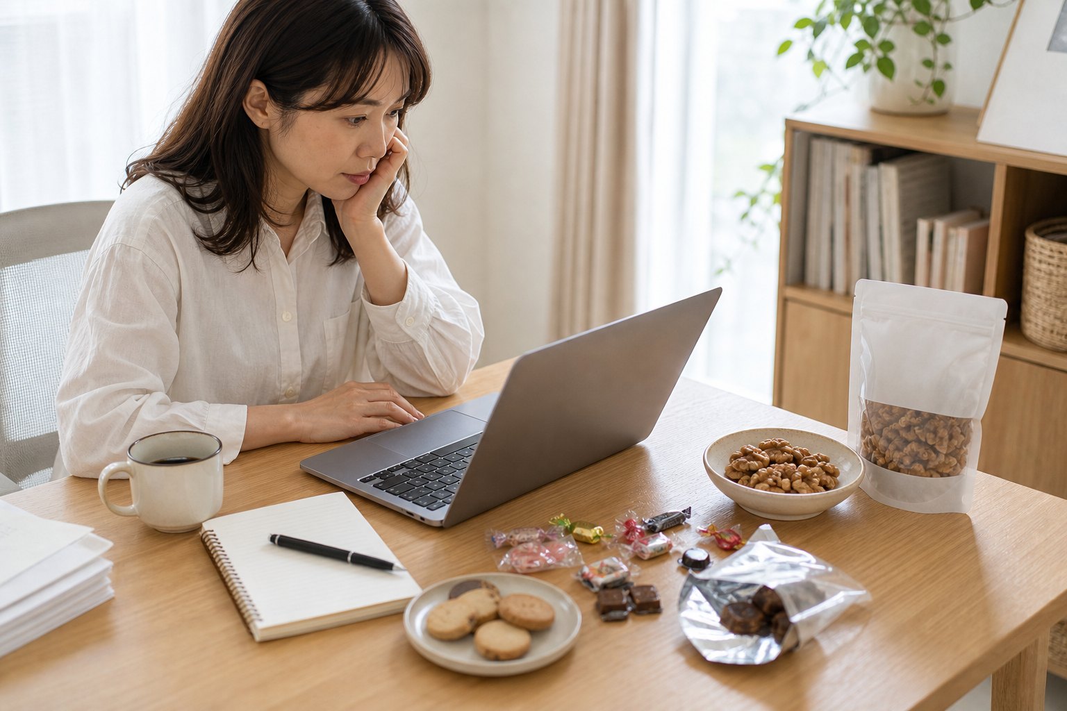 低糖質ナッツギフトの小さな違和感を想起する生成AIイメージ